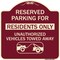 Signmission Reserved Parking Reserved Parking for Residents Only Unauthorized Vehicles Towed Away, BU-1818-23042 A-DES-BU-1818-23042 - alternate 1